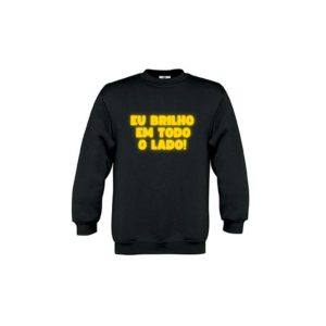Sweat criança “Brilho em todo o lado” (1 a 12 anos) – Sweat branca ou preta c/ frase dourada c/ glitter