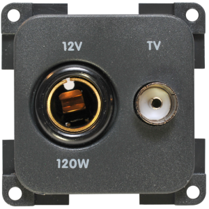 Tomada Isqueiro Pequena Com Antena CBE MP12TV Castanho