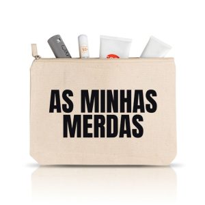 Bolsa grande “As minhas merdas” c/ bolsa interior (100% algodão)
