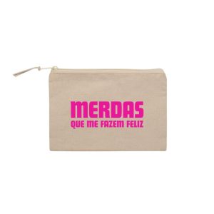 Bolsa média “merdas que me fazem feliz” (100% algodão)