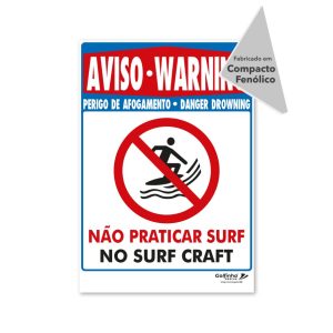 Placa – Proibido Praticar Surf