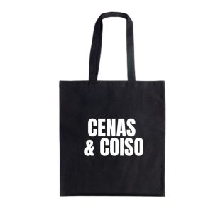 Saco preto “Cenas e Coiso” (100% algodão, 180gr.)